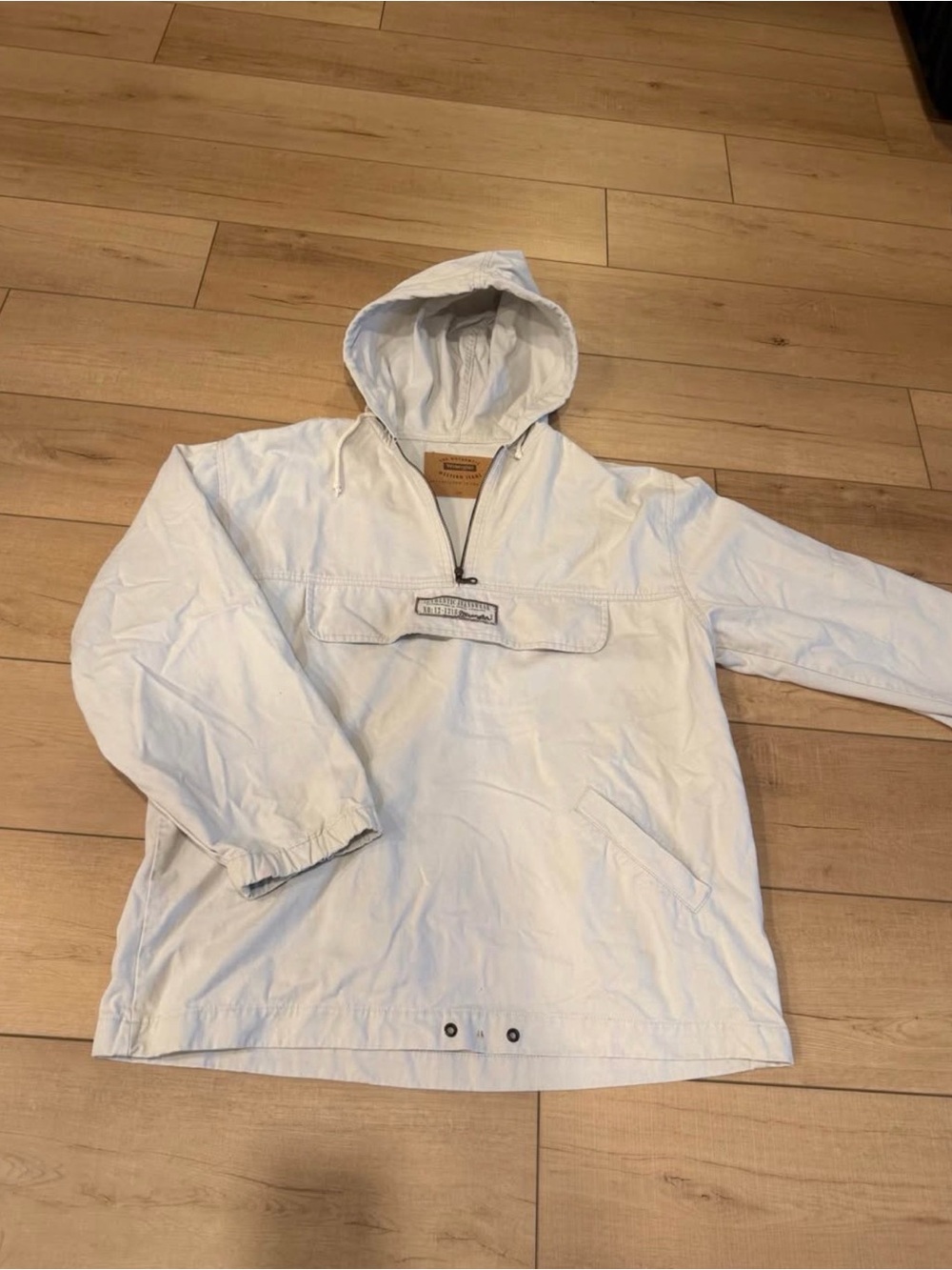Levi's White Hooded Pullover Jacket